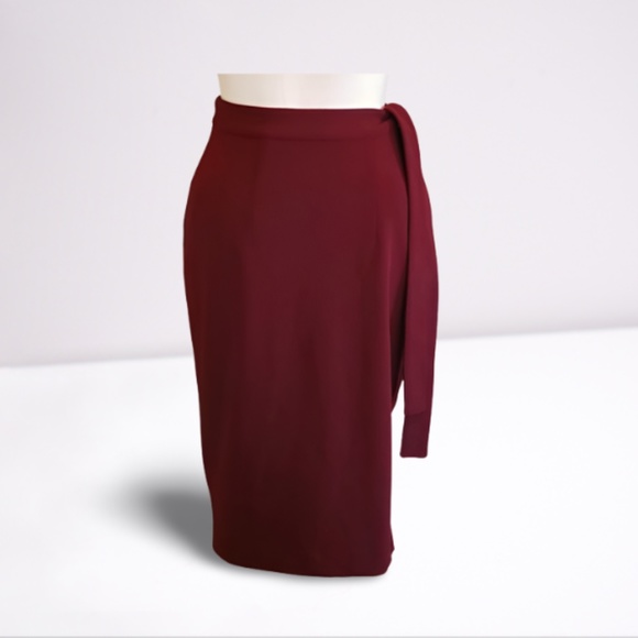EXPRESS Side Tie Pencil Skirt in Maroon SIZE 00 - Picture 5 of 8